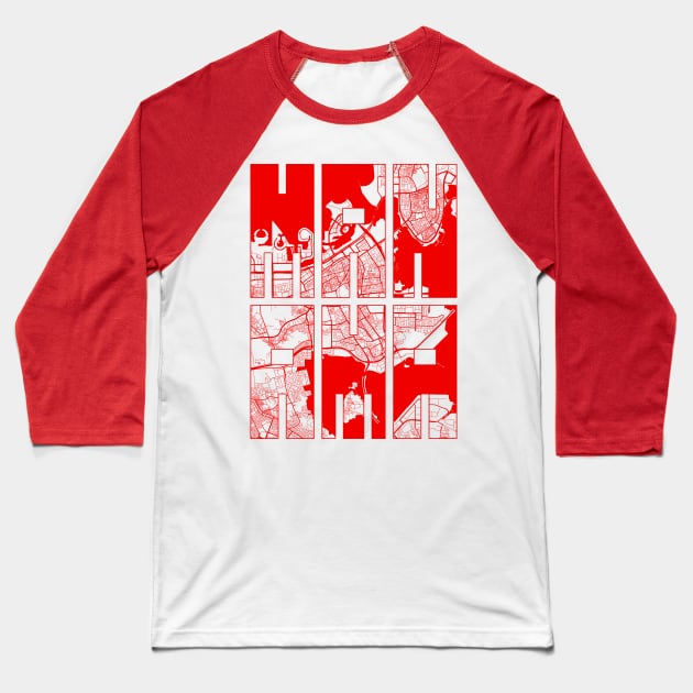 Manama, Bahrain City Map Typography - Oriental Baseball T-Shirt by deMAP Studio